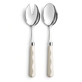 Wave Salad Servers - Cappuccino & White (2‑Piece Set)