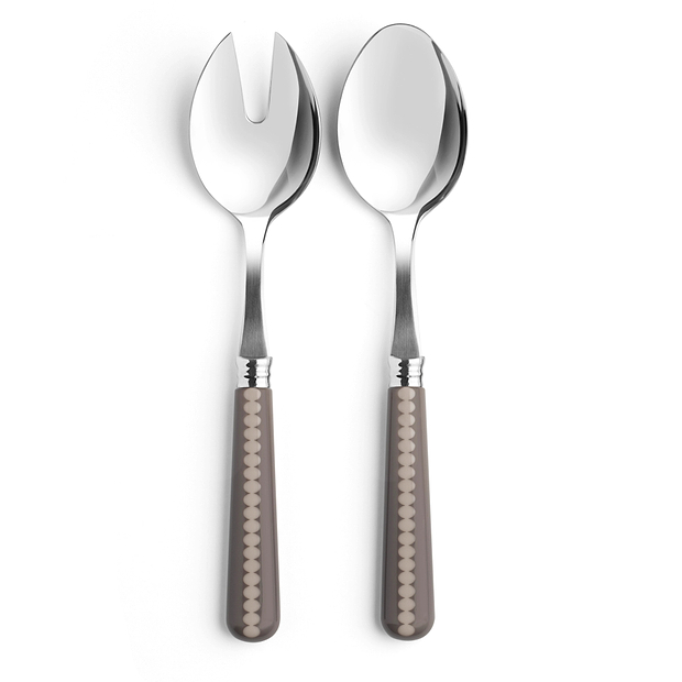 Mink & Cappuccino Bobbin Salad Servers - 2-Piece Set