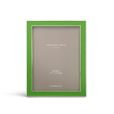 Leaf Green Enamel & Silver Frame