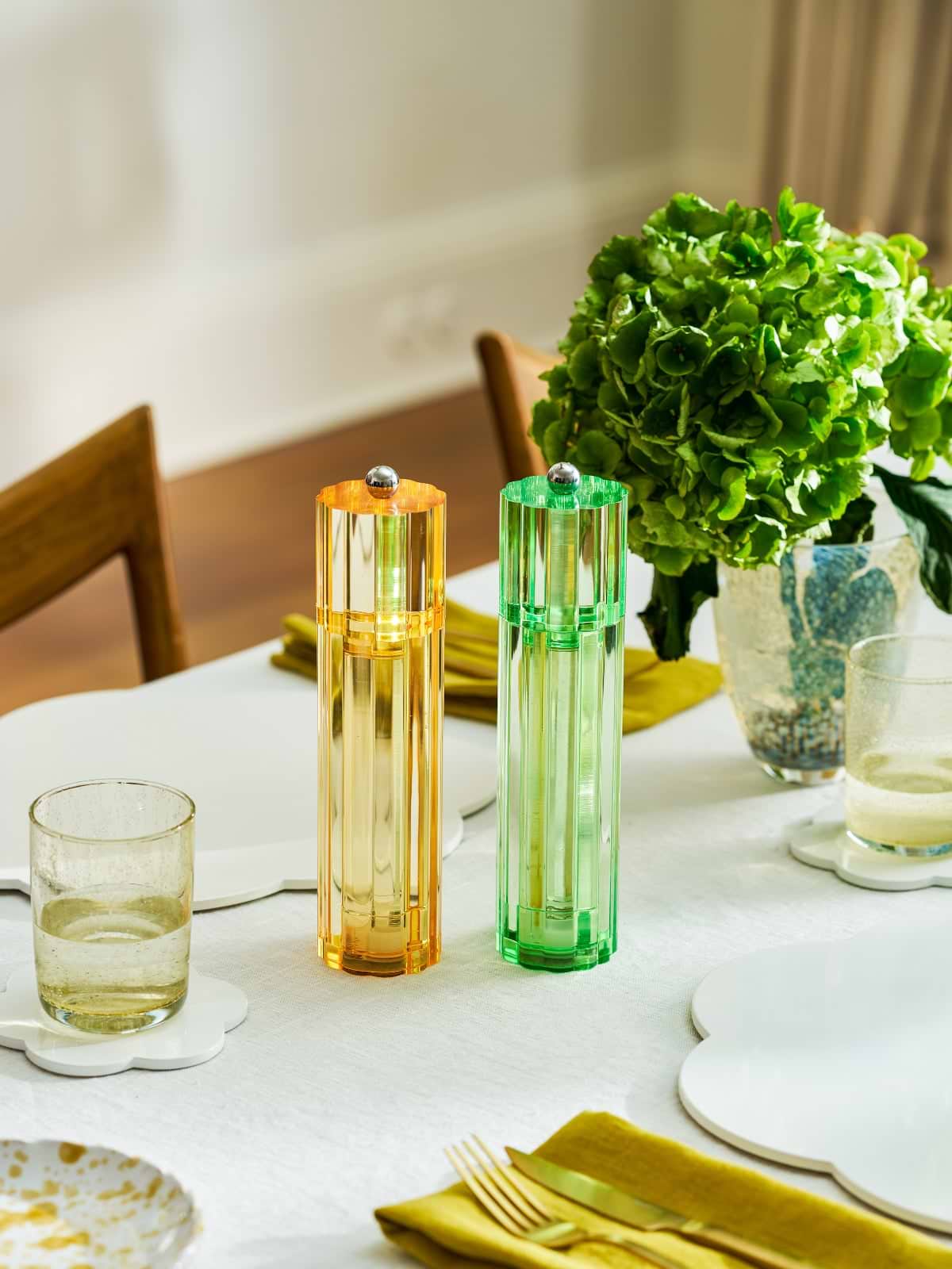 Icy Flute salt and pepper mills