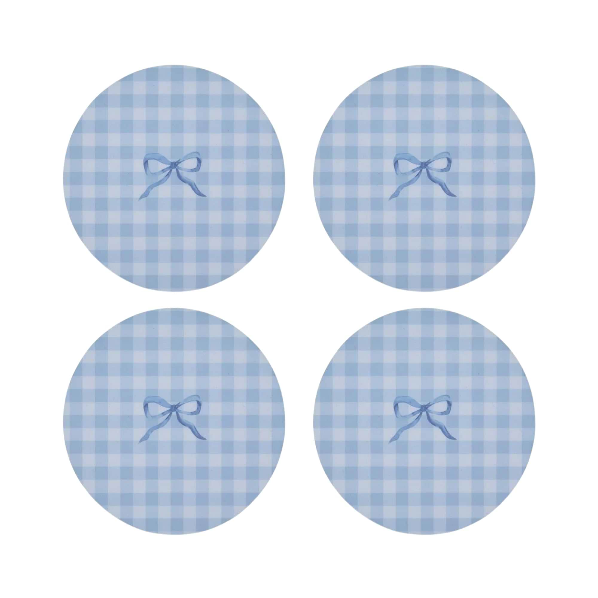 Blue Gingham Coasters- Set of 4