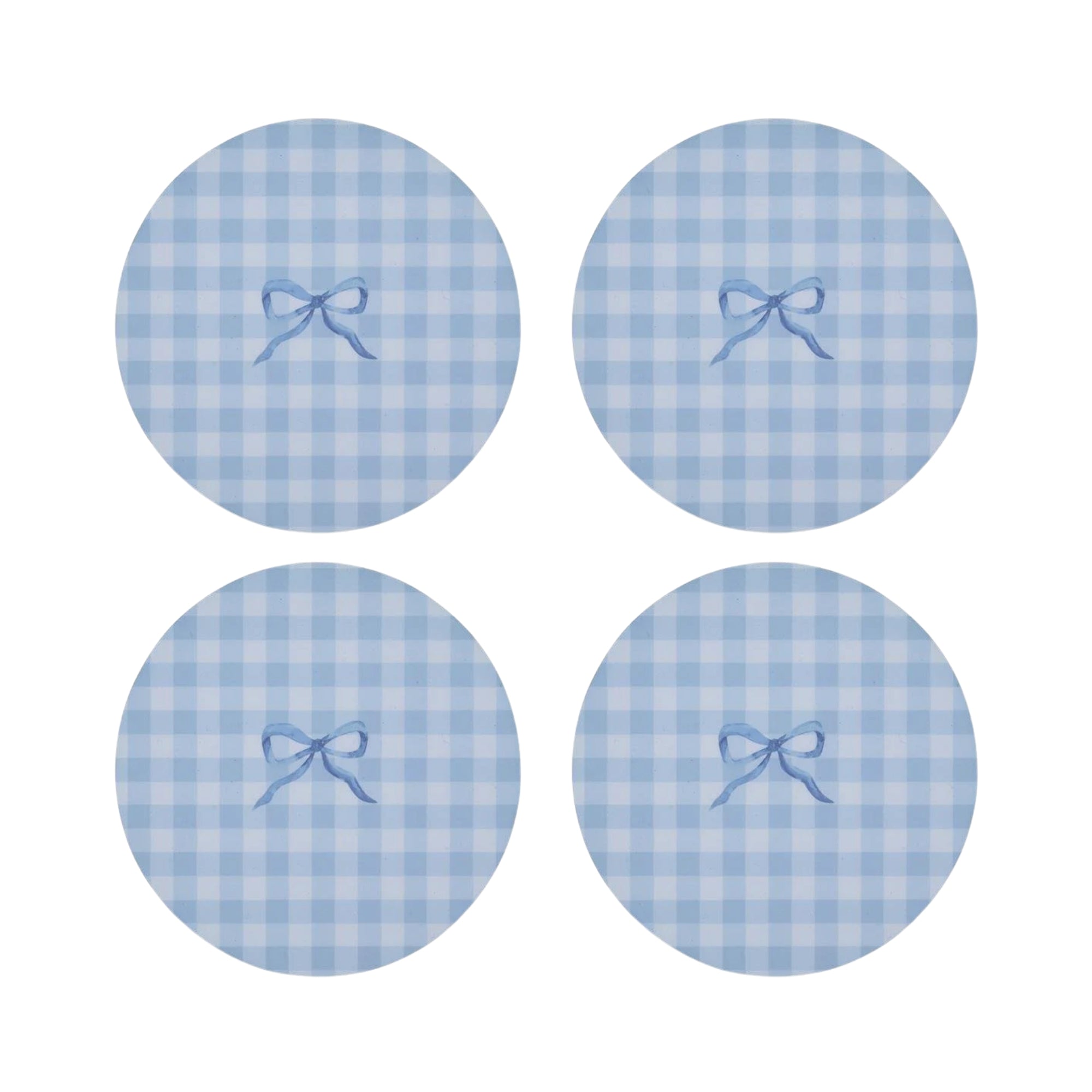 Blue Gingham Coasters- Set of 4