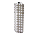 Cappuccino Gingham Square Pillar Salt or Pepper Mill