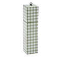 Sage Gingham Square Pillar Salt or Pepper Mill