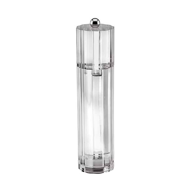 Clear Icy Flute Salt or Pepper Mill