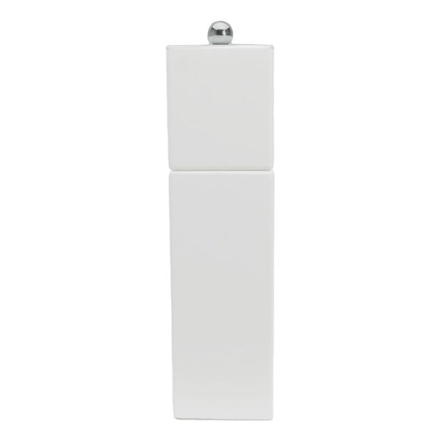 White Square Pillar Salt or Pepper Mill
