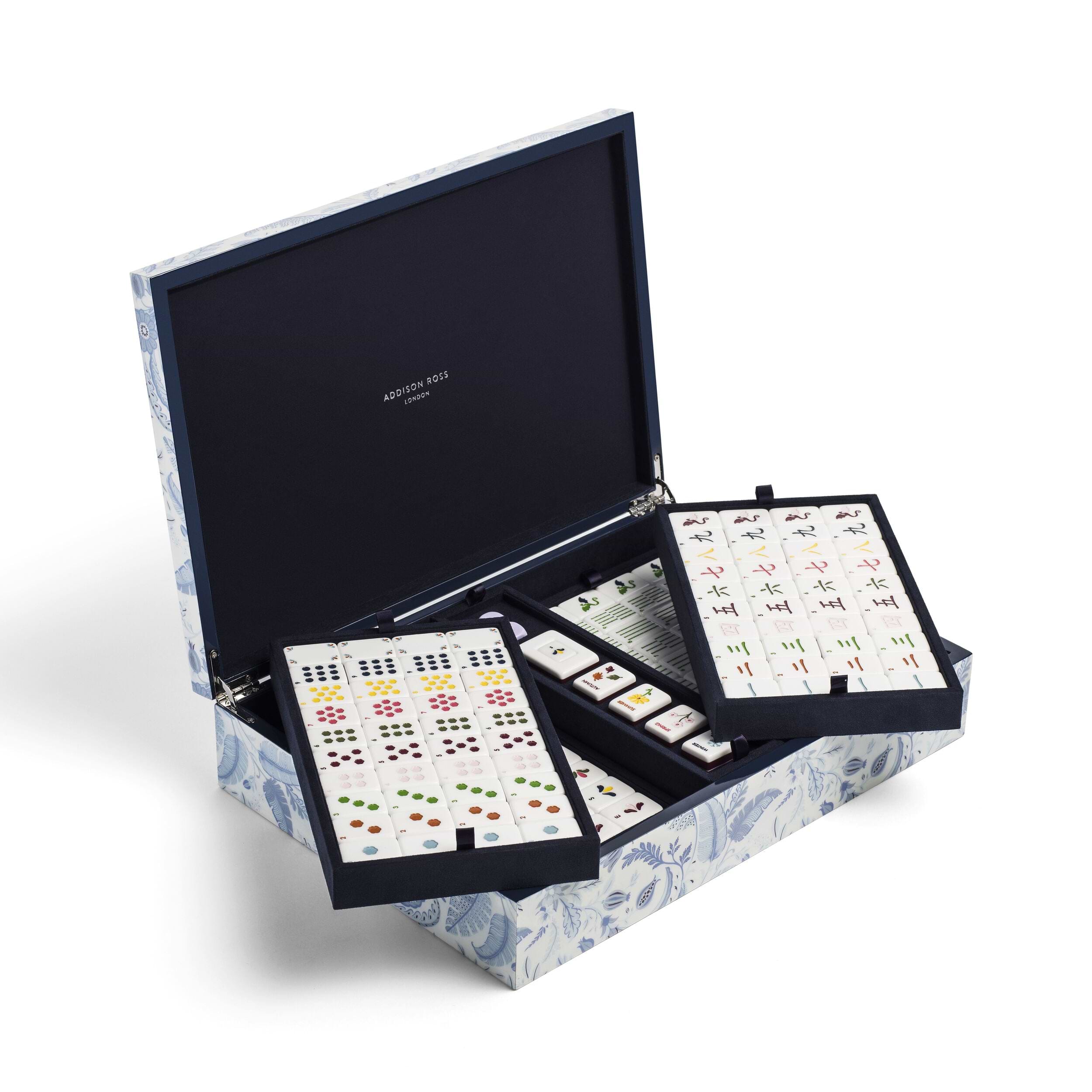Palm Beach Blue Lacquered Mahjong Set