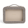 Mink Grasscloth & Cappuccino Suede Interior Mahjong Travel Case