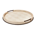 Large Round Ecru Shagreen Tray