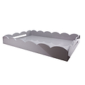 Chiffon Large Lacquered Scallop Ottoman Tray