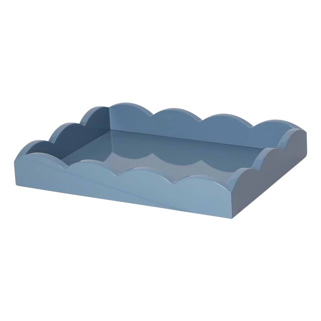 Chambray Blue Small Lacquered Scallop Tray - Limited Edition