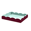 Cherry & Eau de Nil Lacquered Scallop Small Two-Tone Tray