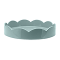 Pale Denim Blue Scallop Round Tray