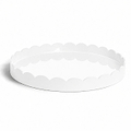 White Round Large Lacquered Scallop Tray