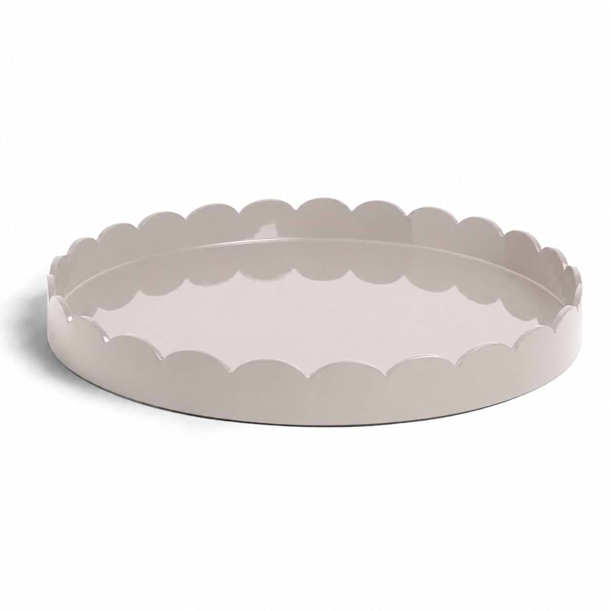 Cappuccino Round Large Lacquered Scallop Tray
