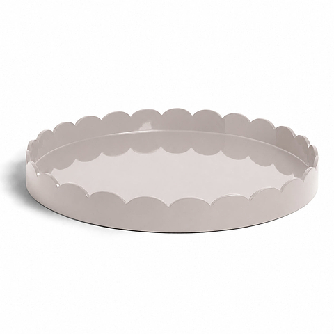 Cappuccino Round Large Lacquered Scallop Tray