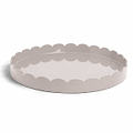 Cappuccino Round Large Lacquered Scallop Tray