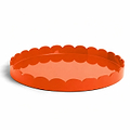 Orange Round Large Lacquered Scallop Tray
