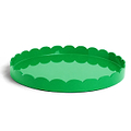 Leaf Green Round Large Lacquered Scallop Tray
