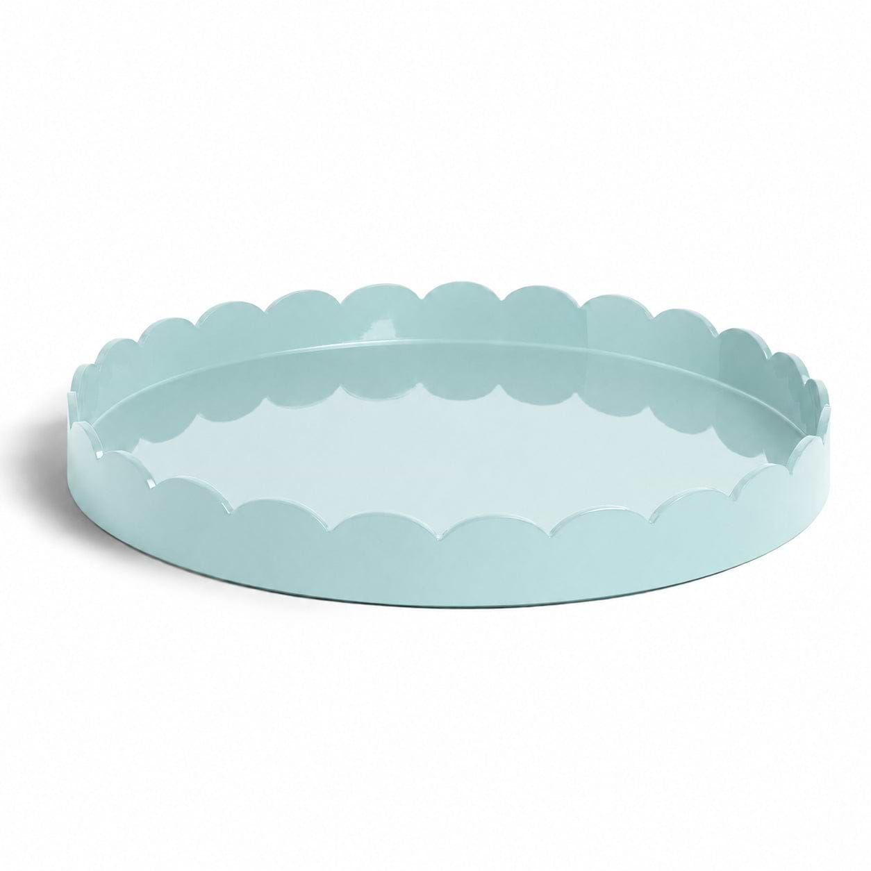 Eau de Nil Round Large Lacquered Scallop Tray
