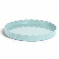 Eau de Nil Round Large Lacquered Scallop Tray