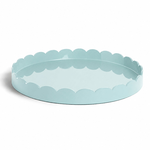 Eau de Nil Round Large Lacquered Scallop Tray