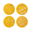Yellow Chinoiserie Coasters - Set of 4