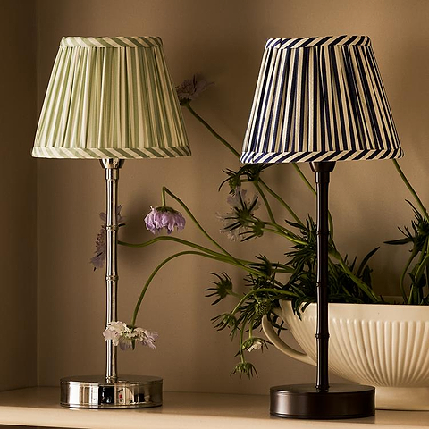 Sage Green Striped Lampshade - 6"