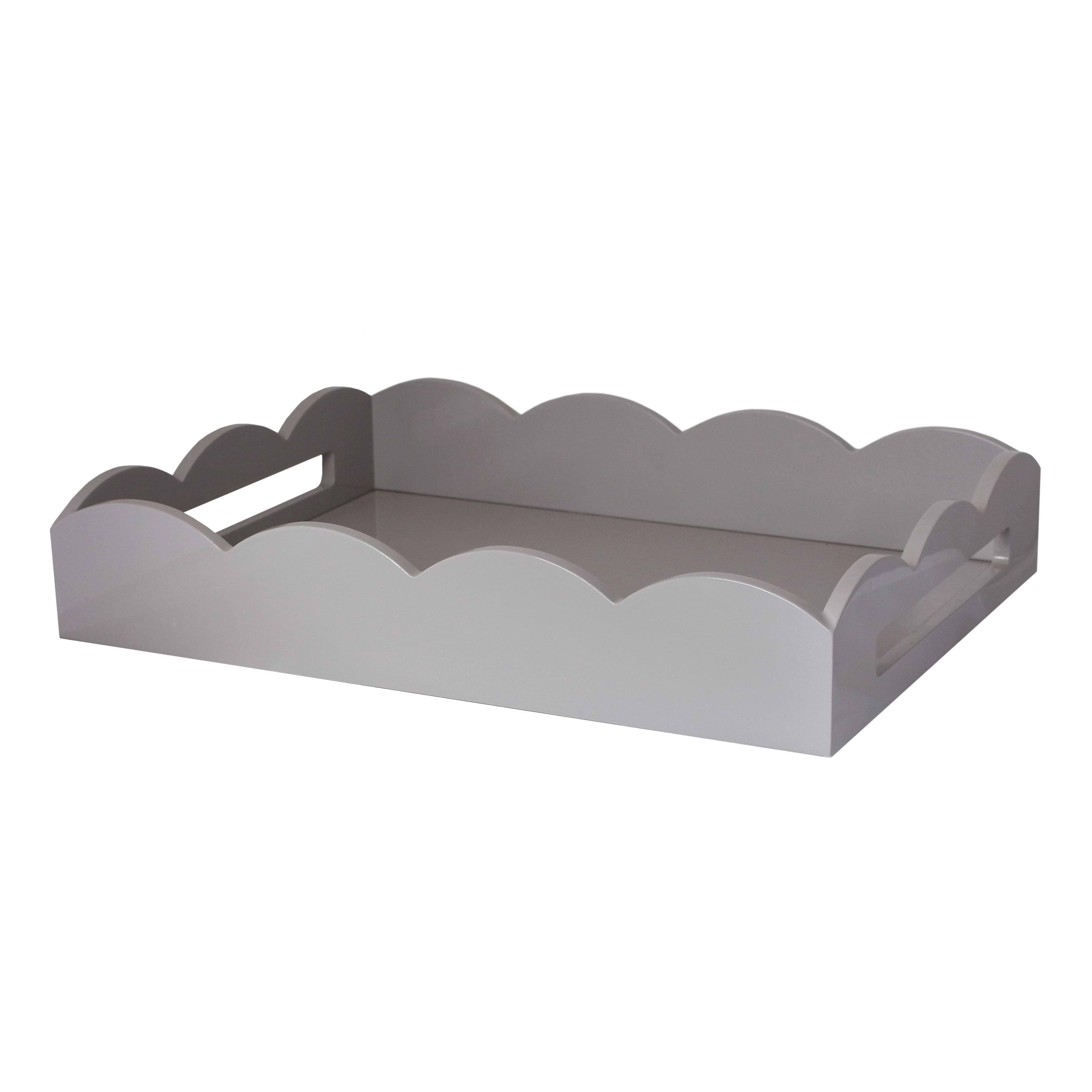 Chiffon Gray Scalloped Edge Tray