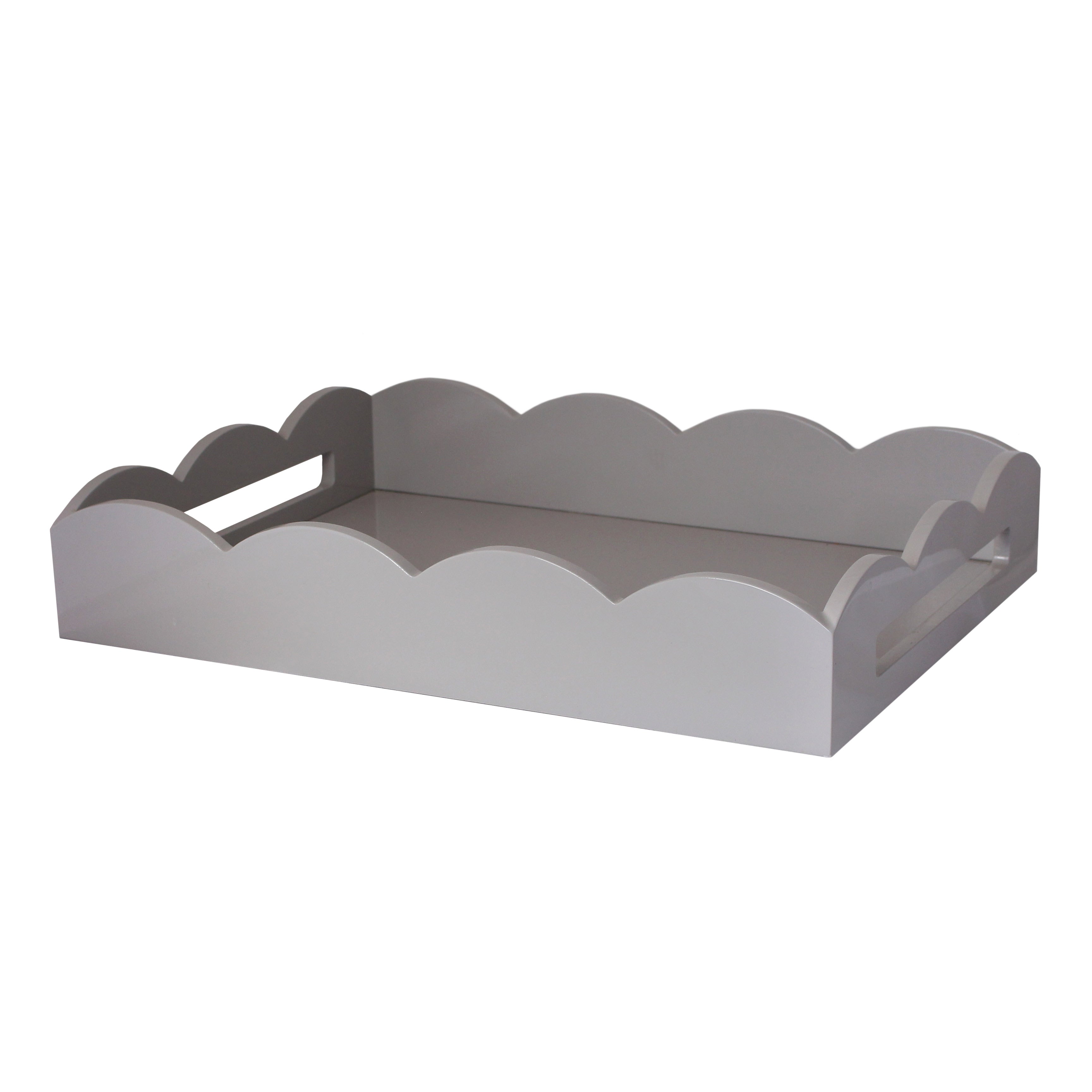 Chiffon Gray Scalloped Edge Tray