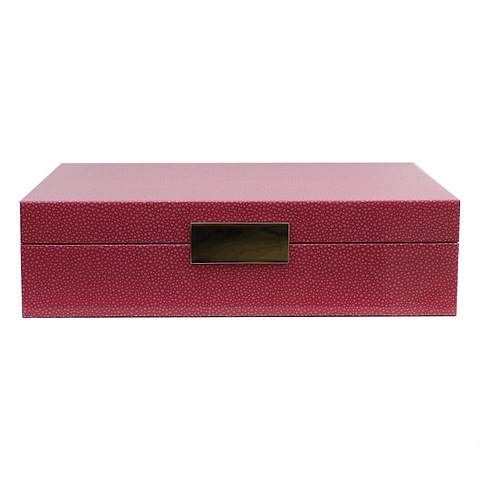 Large pink watch box with gold plated clasp