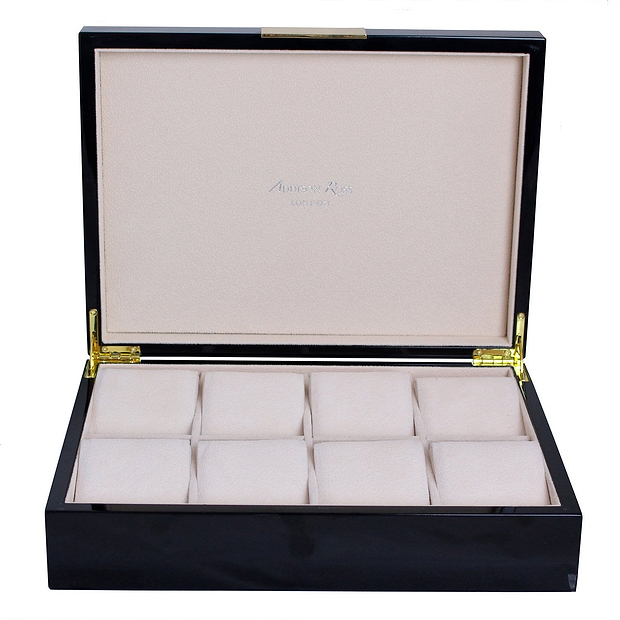 Large Black & Gold Watch Box