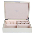 Large Vanilla Croc Jewellery Box with Silver