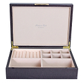 Large Brown Croc Jewellery Box with Gold