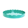 Turquoise Round Medium Lacquered Scallop Tray