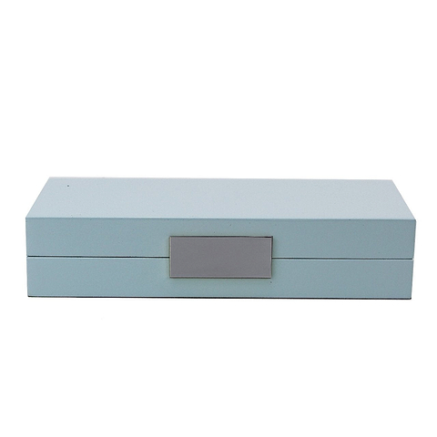 Light Blue Lacquer Box With Silver - Boxes & Pots - Addison Ross