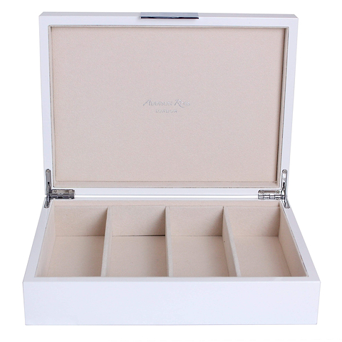 Large white glasses box with suede interior