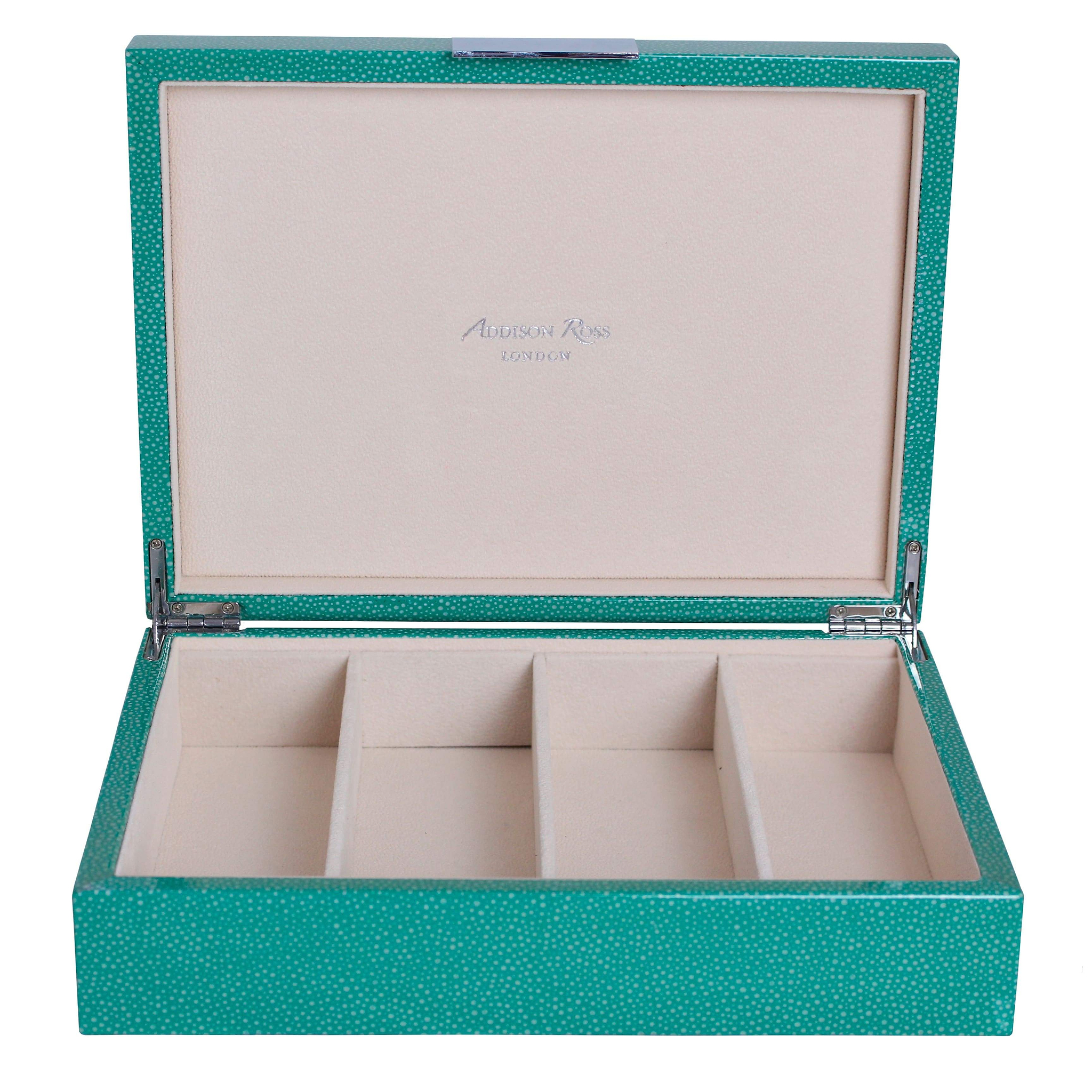 Large green glasses box with suede interior