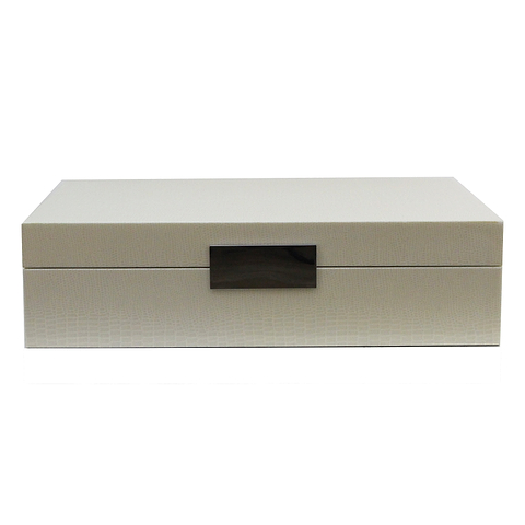 Large cream storage box with silver plated clasp
