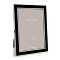 Black Enamel & Silver Frame