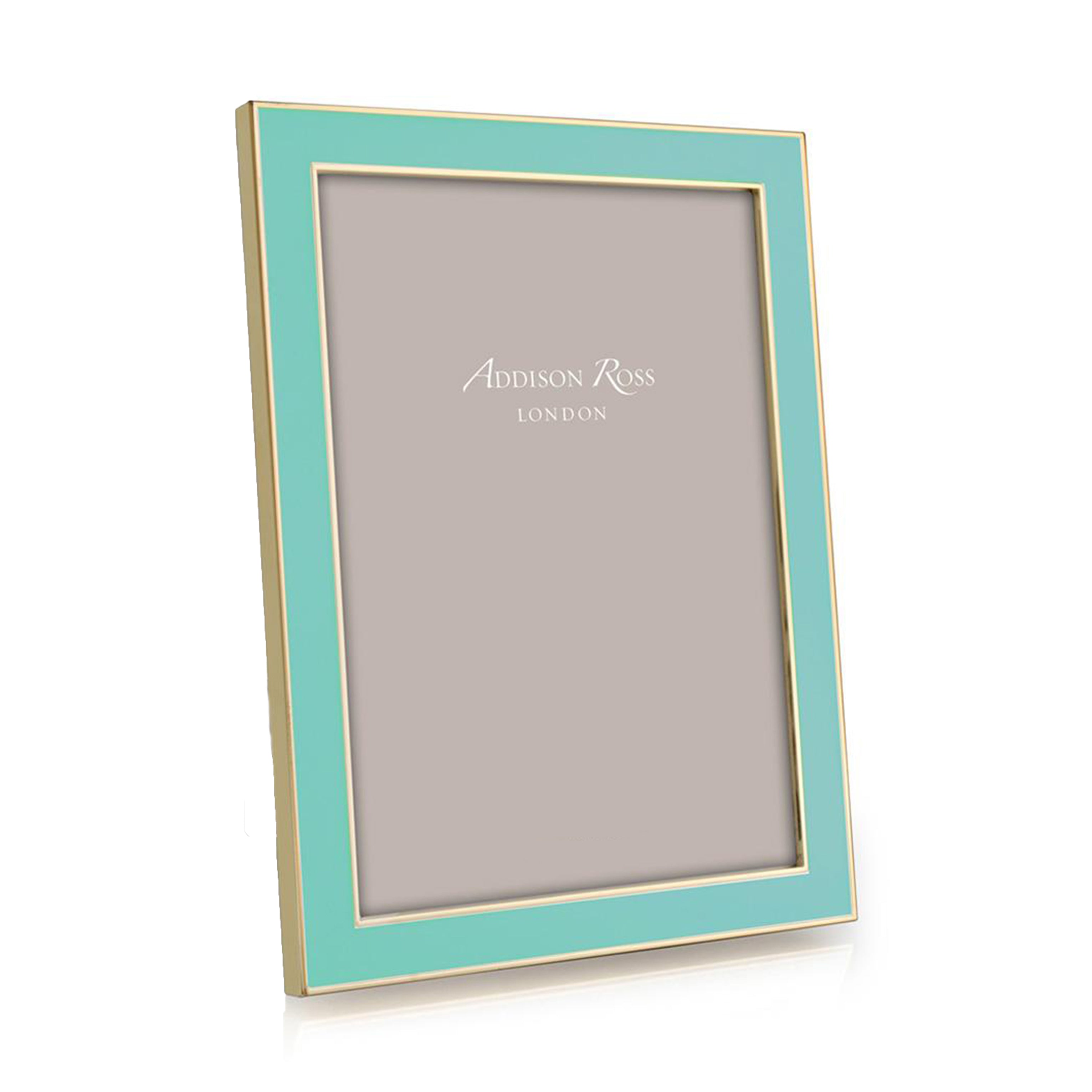 Pastel Blue Enamel & Gold Frame