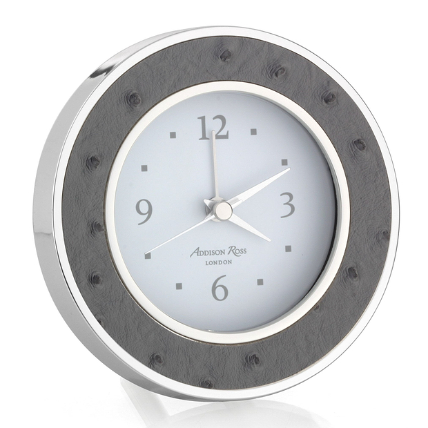 Twilight Ostrich Silver Silent Alarm Clock