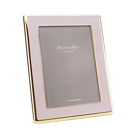 Pale Pink Enamel & Gold Curve Frame