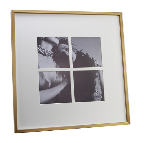 Single Aperture Brushed Gold Wall Hanging Frame