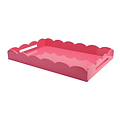 Watermelon Large Lacquered Scallop Ottoman Tray