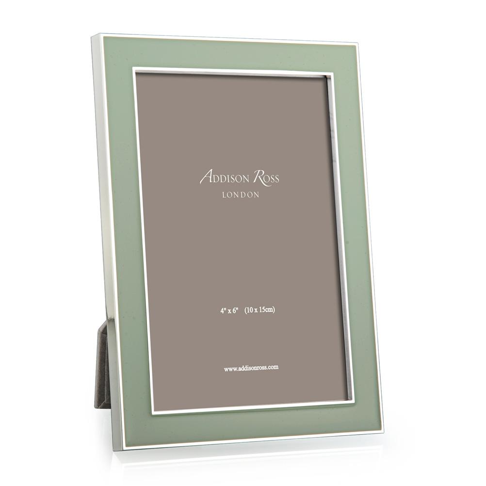 Silver Trim Sage Green Enamel Photo Frames 5x7 4x6 | Addison Ross