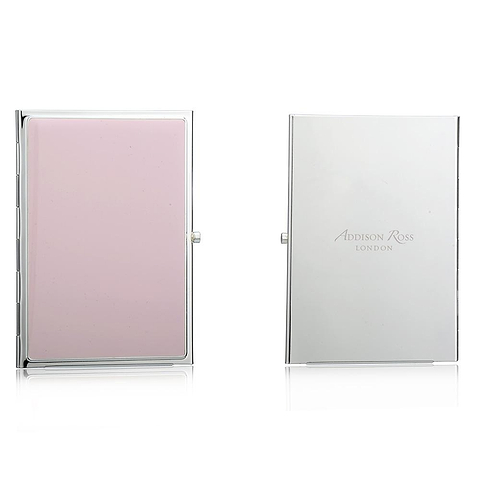 Pink & Silver Plate Travel Frame - Enamel Frame - Addison Ross