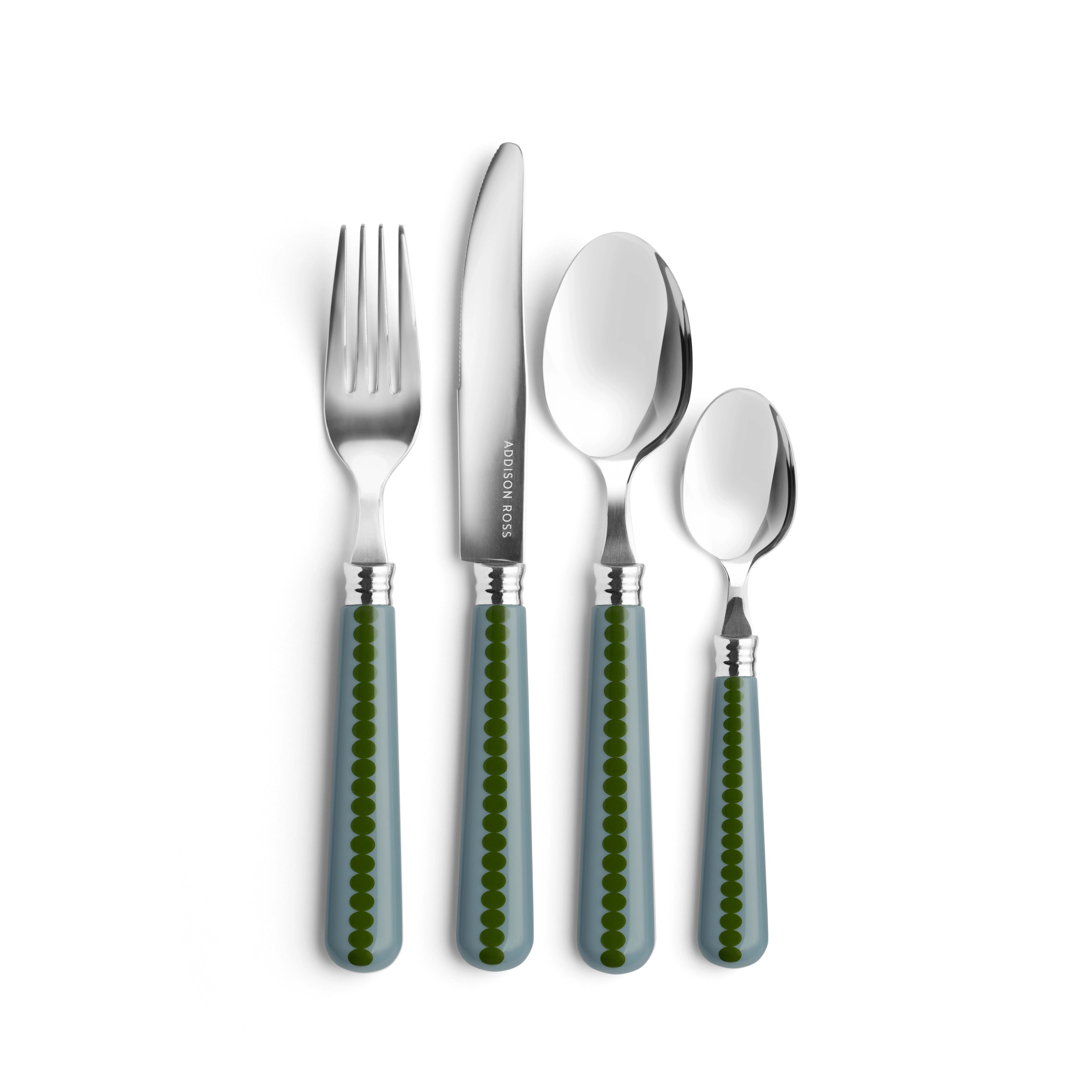 Chambray & Khaki Bobbin Cutlery - 16-Piece Set