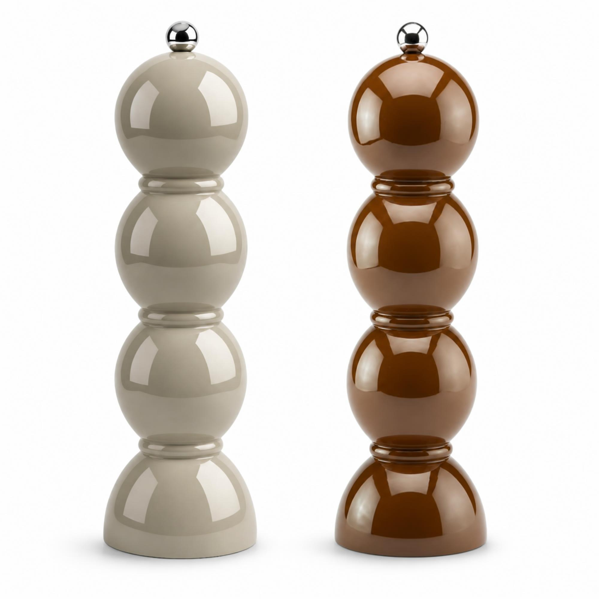 Cappuccino and Chocolate Bobbin Salt & Pepper Mills