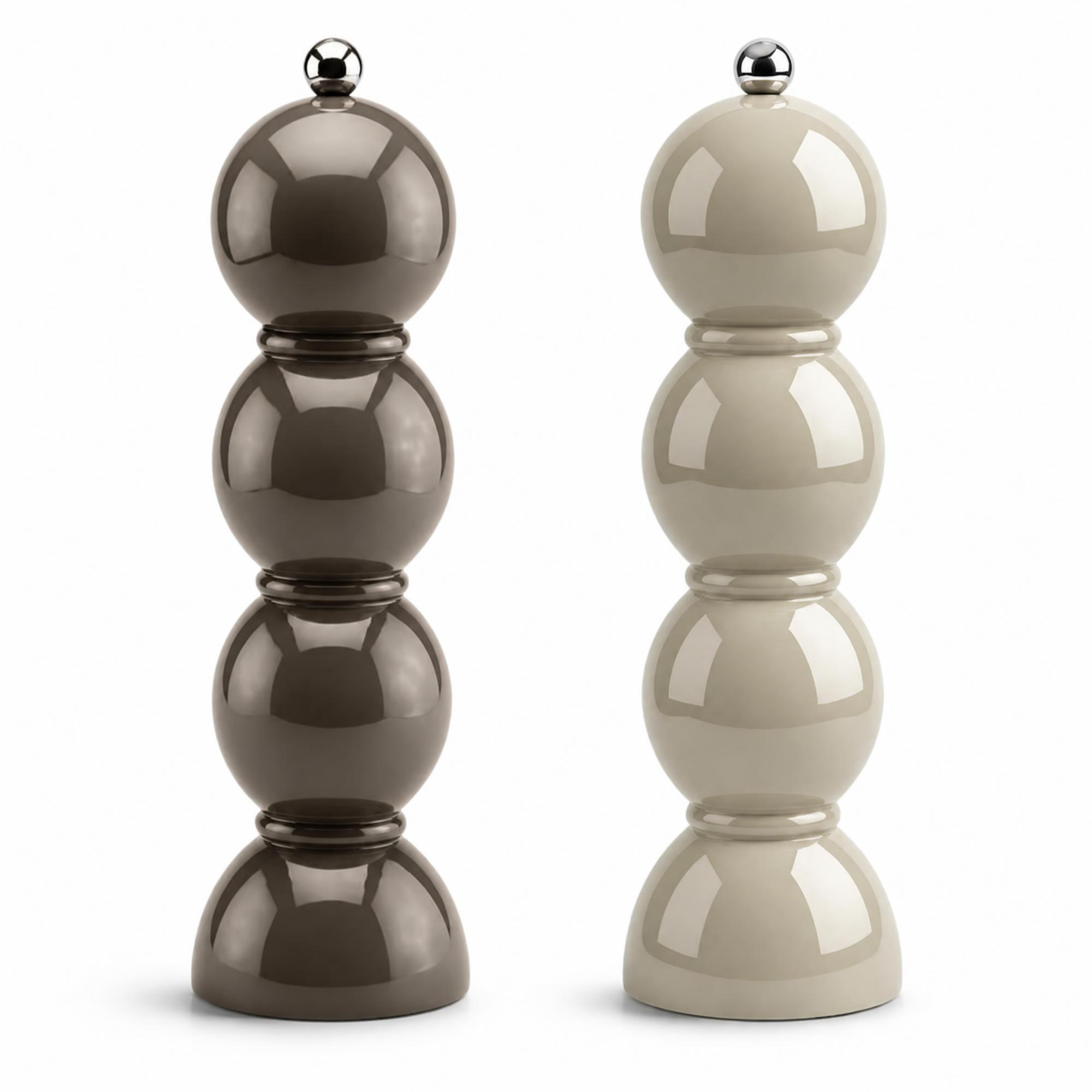 Cappuccino and Mink Bobbin Salt & Pepper Mills